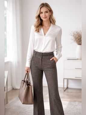 Ricki's Women’s Brown High-Waist Wide Leg Dress Pants Size 12